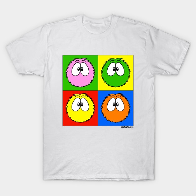 Fluffball Pop Art T-Shirt by CeeGeeToons